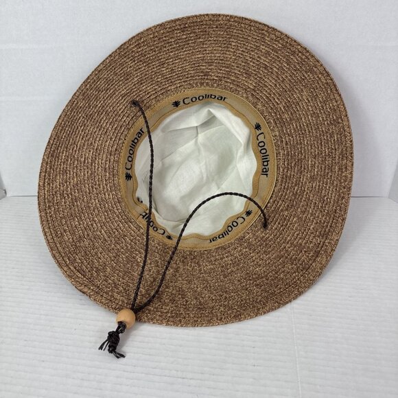 Coolibar Women's S/M Floppy Woven Sun Hat Tan EUC - Picture 2 of 13